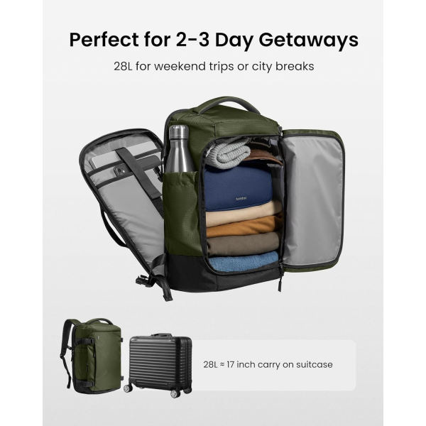 tomtoc Navigator T66 Ripstop Laptop S�rt �antas� (28 L)-Green