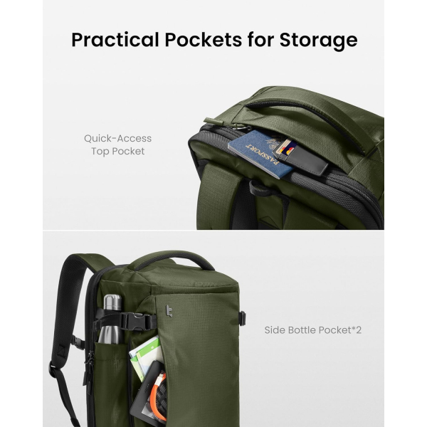 tomtoc Navigator T66 Ripstop Laptop S�rt �antas� (28 L)-Green