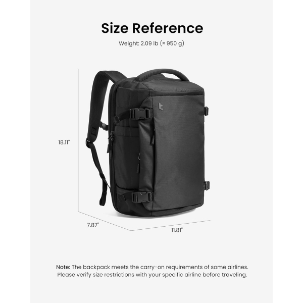 tomtoc Navigator T66 Ripstop Laptop S�rt �antas� (28 L)-Black