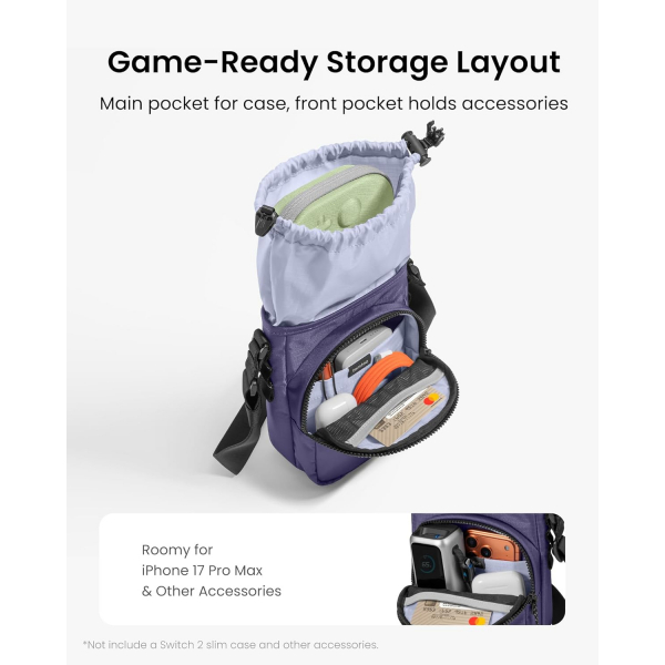 tomtoc Nintendo Switch 2 Askl apraz anta-Purple