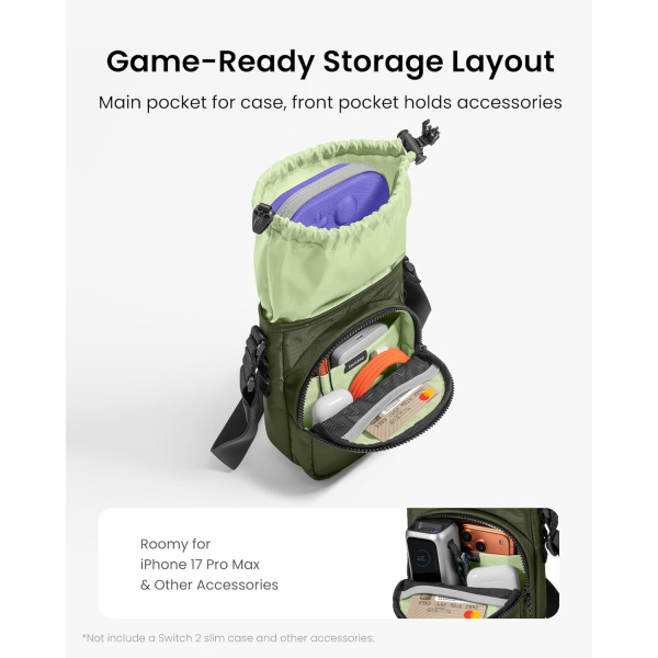 tomtoc Nintendo Switch 2 Askl apraz anta-Green