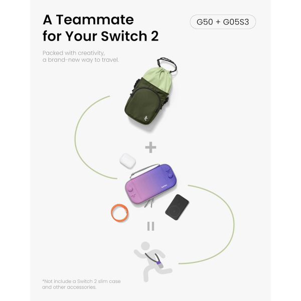 tomtoc Nintendo Switch 2 Askl apraz anta-Green