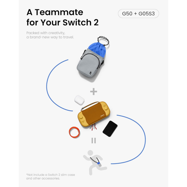 tomtoc Nintendo Switch 2 Askl apraz anta-Gray