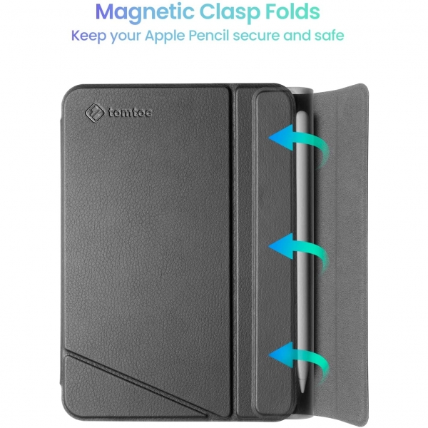 tomtoc Smart Folio Manyetik iPad Mini 6 Klf-Black
