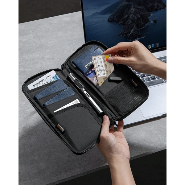 tomtoc Su Geirmez Pasaport/Kartlk Organize antas-Black