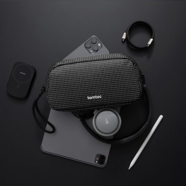 tomtoc Tanabilir Saklama antas-Black Plaid 
