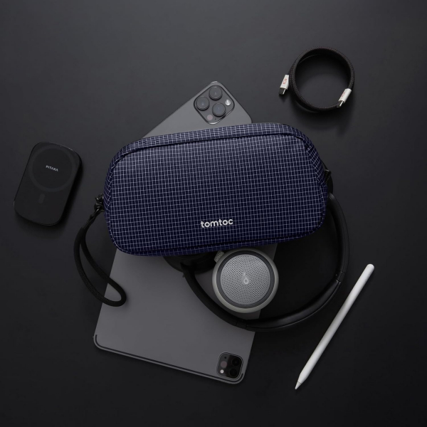 tomtoc Tanabilir Saklama antas-Navy Blue Plaid 
