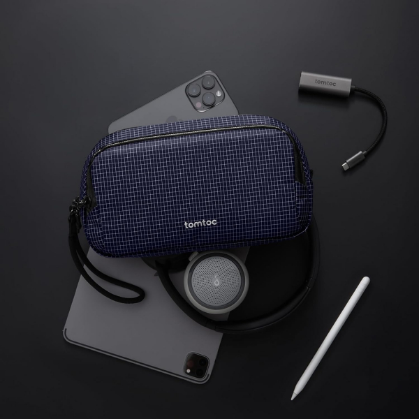 tomtoc Tanabilir Saklama antas-Navy Blue Plaid 