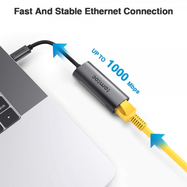 tomtoc USB C 3.0 to Ethernet Adaptr