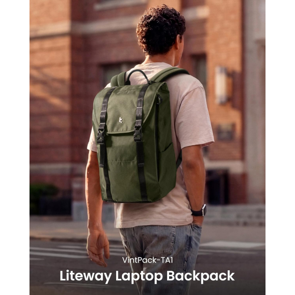 tomtoc VintPack TA1 Laptop S�rt �antas� (22 L)-Green Light