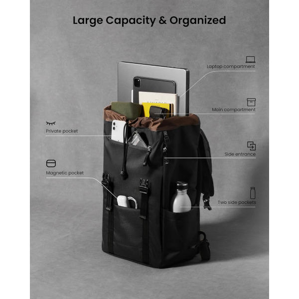 tomtoc VintPack TA1 Laptop S�rt �antas� (22 L)-Dark