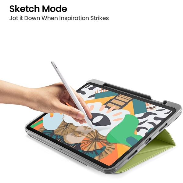 tomtoc iPad Pro Kalem Blmeli Klf (11 in)(3.Nesil)-Avocado