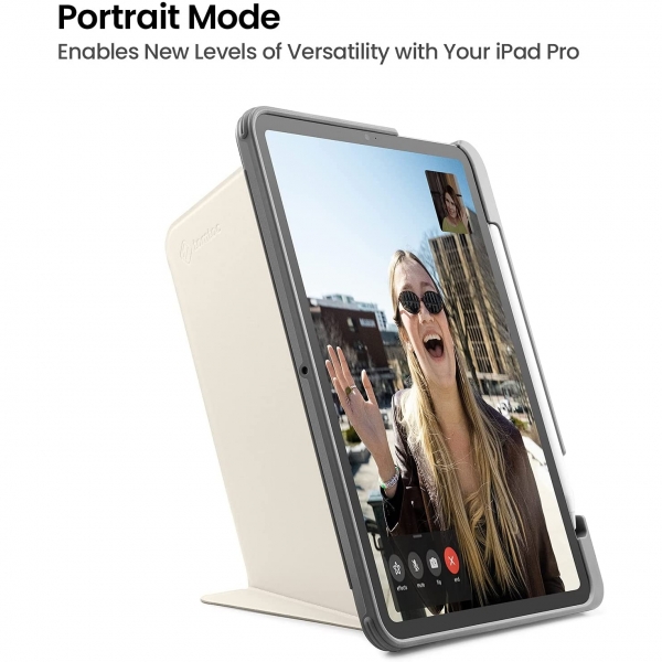 tomtoc iPad Pro Kalem Blmeli Klf (11 in)(3.Nesil)-White