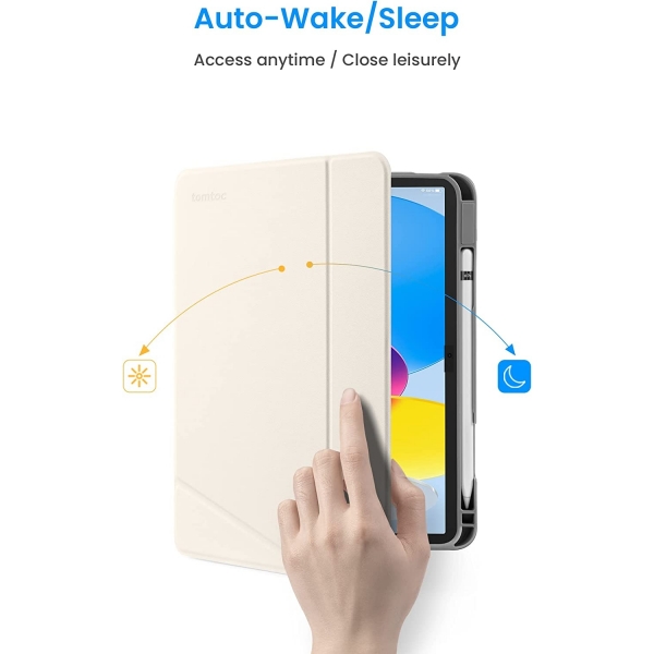 Tomtoc  Modlu iPad 10.Nesil Uyumlu Koruyucu Klf(10.9 in)-White