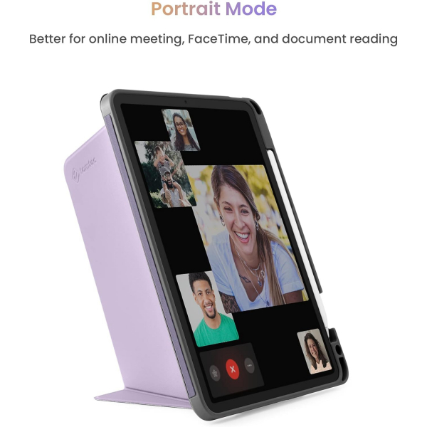 tomtoc iPad Air Kalem Blmeli Klf (11 in)(6.Nesil)-Lavender
