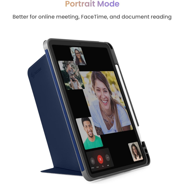 tomtoc iPad Air Kalem Blmeli Klf (11 in)(6.Nesil)-Blue