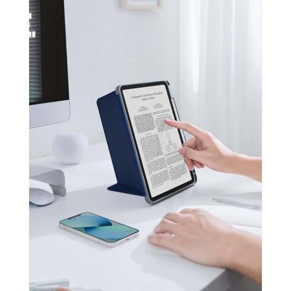 tomtoc iPad Air Kalem Blmeli Klf (11 in)(6.Nesil)-Blue