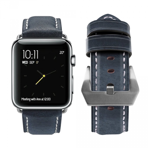 top4cus Apple Watch Deri Kay (42mm)-Unique buckle - Blue