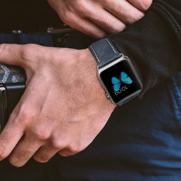 top4cus Apple Watch Deri Kay (42mm)-Unique buckle - Blue