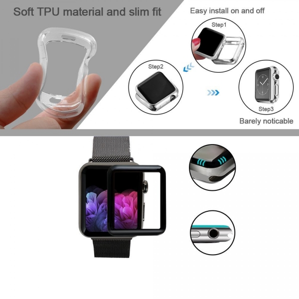 top4cus Apple Watch Silikon Klf (38mm)-Clear