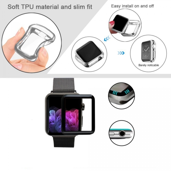 top4cus Apple Watch Silikon Klf (42mm)-Silver