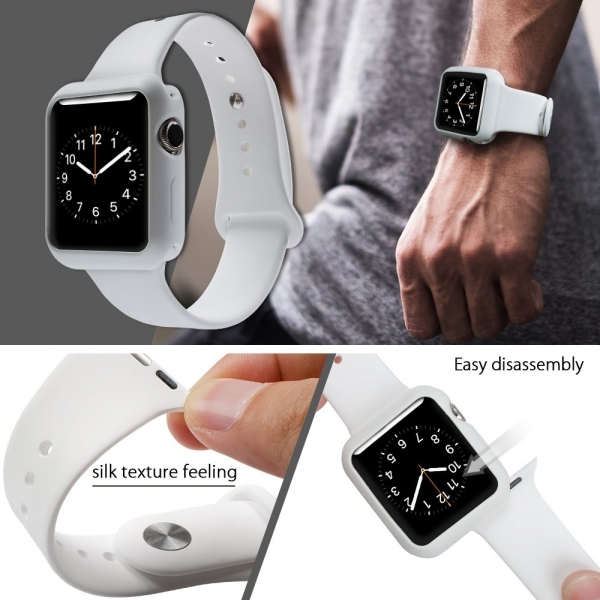 top4cus Apple Watch Silikon Kay�� ve Ekran Koruyucu Set (42mm/44mm)