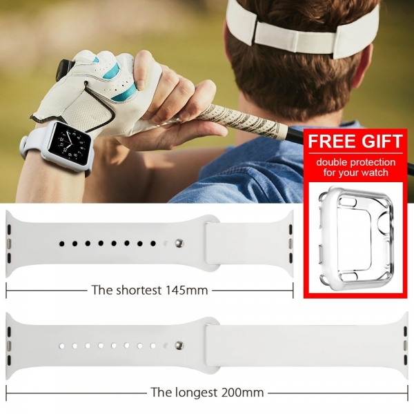 top4cus Apple Watch Silikon Kay�� ve Ekran Koruyucu Set (42mm/44mm)