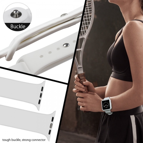 top4cus Apple Watch Silikon Kay�� ve Ekran Koruyucu Set (42mm/44mm)