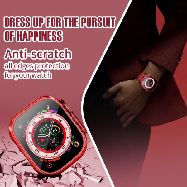 top4cus Apple Watch Ultra 49 mm Koruyucu K�l�f-Red