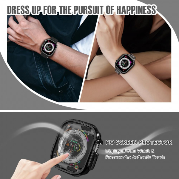 top4cus Apple Watch Ultra 49 mm Koruyucu K�l�f-Black