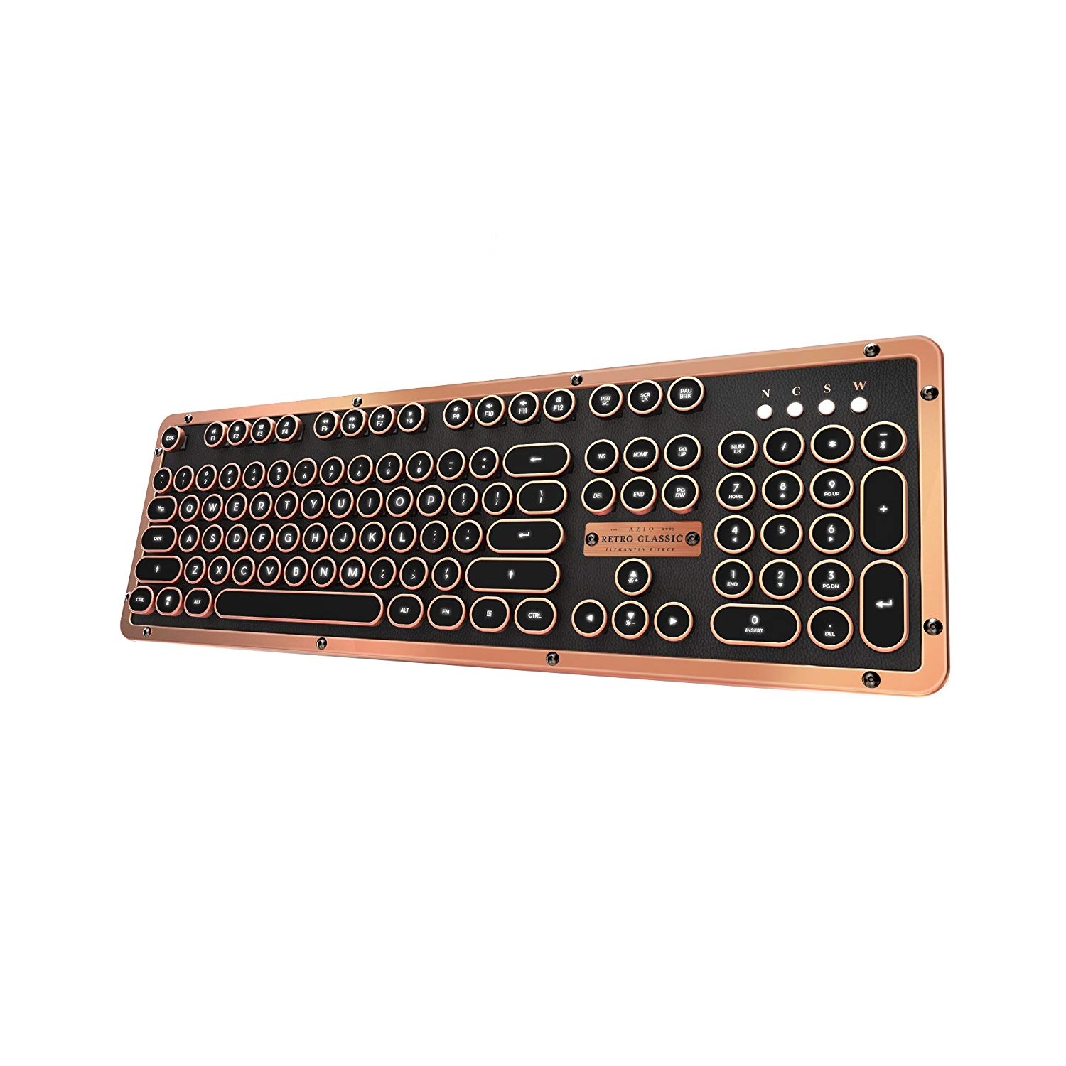 azio retro klasik bluetooth vintage mekanik klavye artisan 27451
