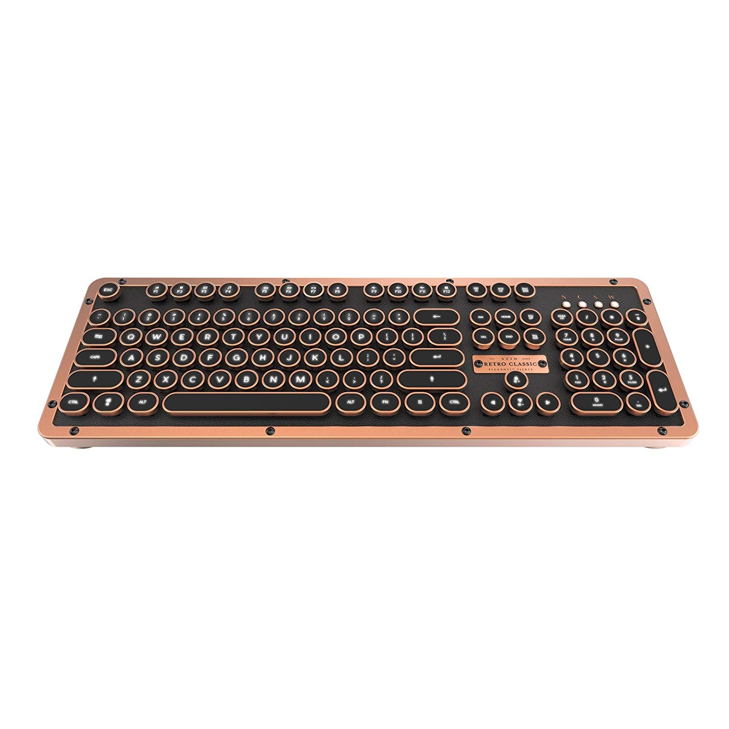 Azio Retro Klasik Bluetooth Vintage Mekanik Klavye Artisan 27451