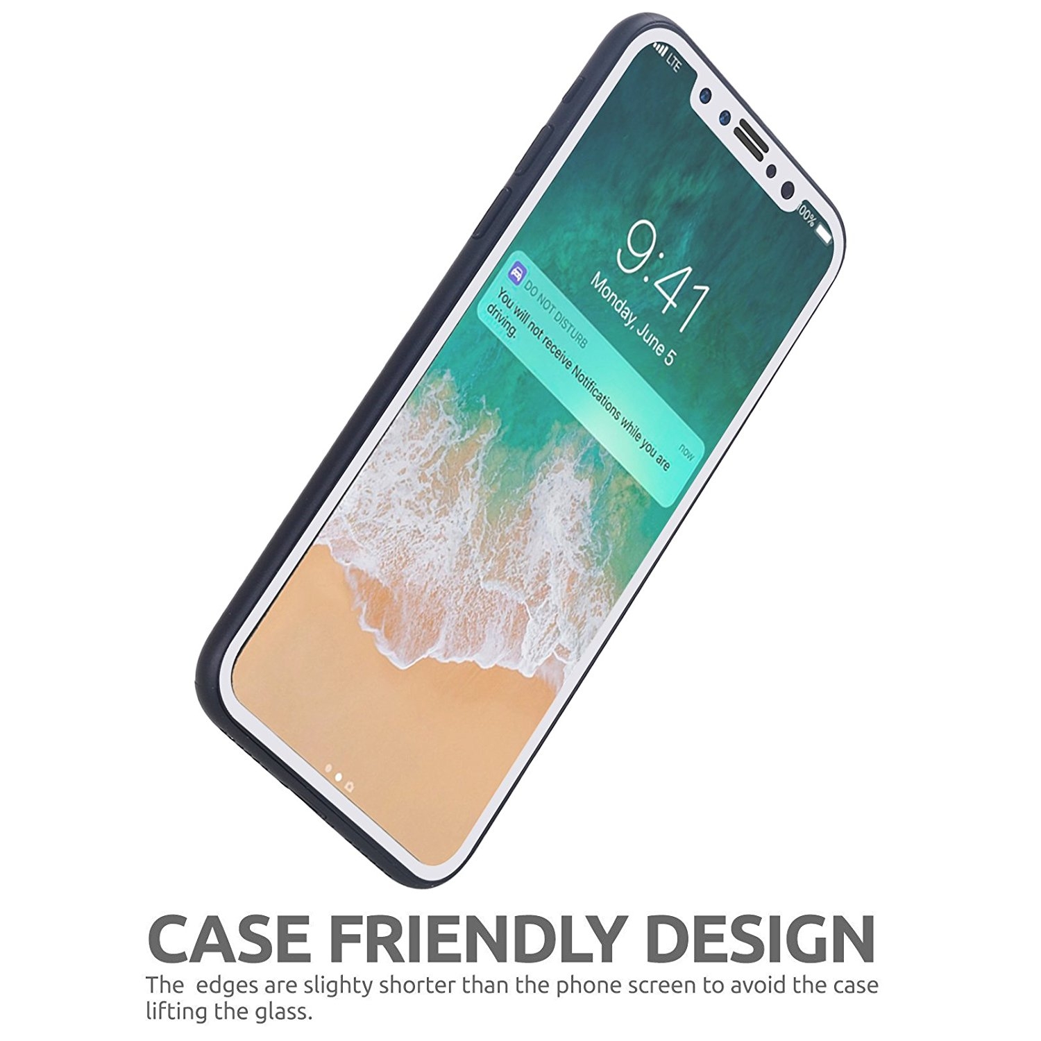 Lontect Apple Iphone X Temperli Cam Ekran Koruyucu Beyaz 4719