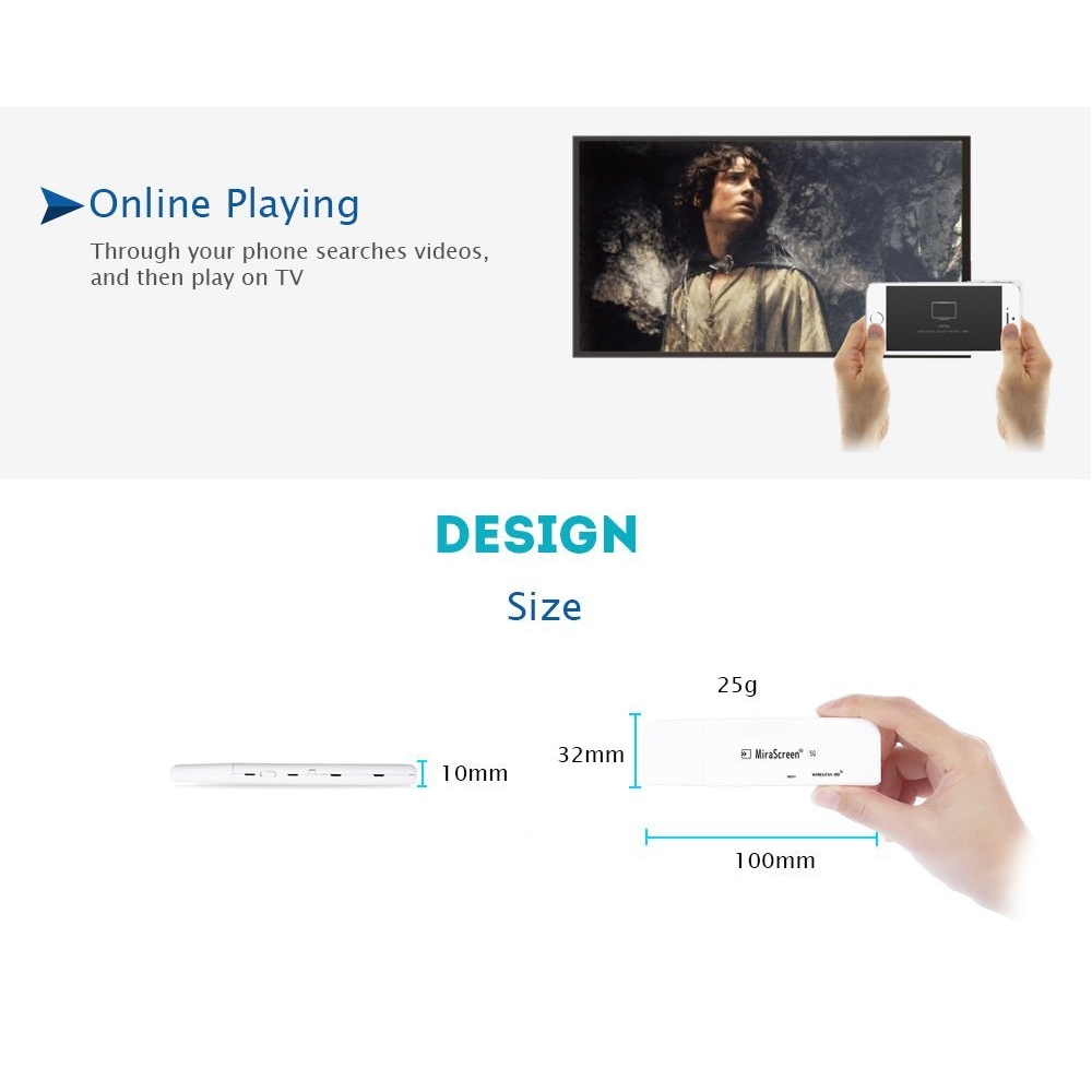 mirascreen 5g kablosuz hdmi adaptoru