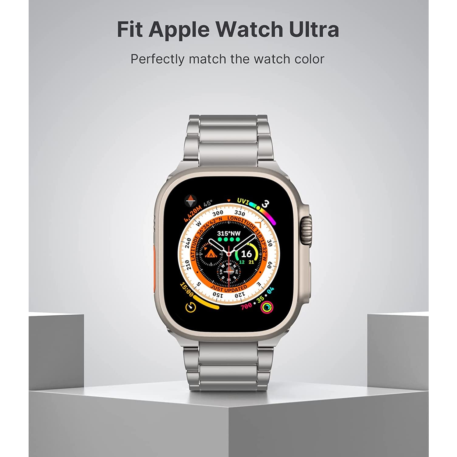 MoKo Apple Watch 9/8/7 Uyumlu Titanyum Kayış (49/45/44/42mm) 87989