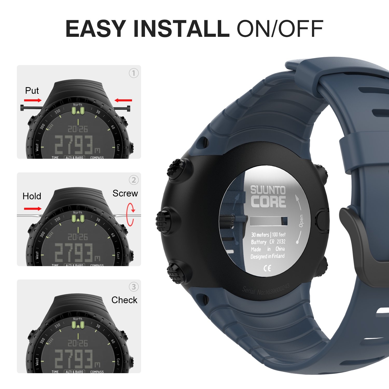 MoKo Suunto Core Yumu ak Silikon Kay 28570