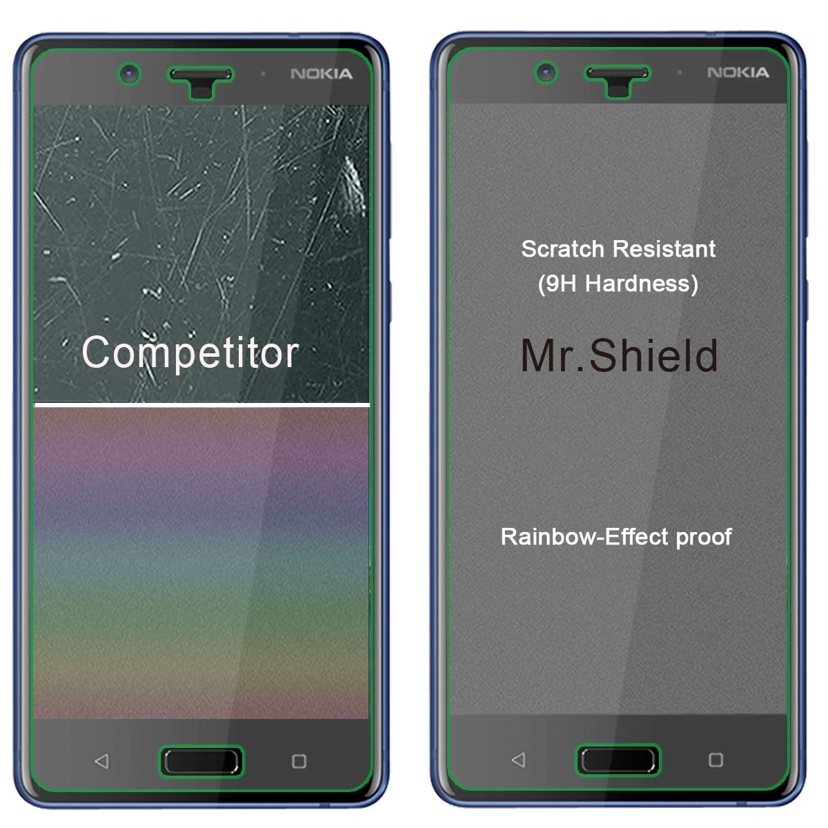 mr shield nokia 8 temperli cam ekran koruyucu 3 adet 5064