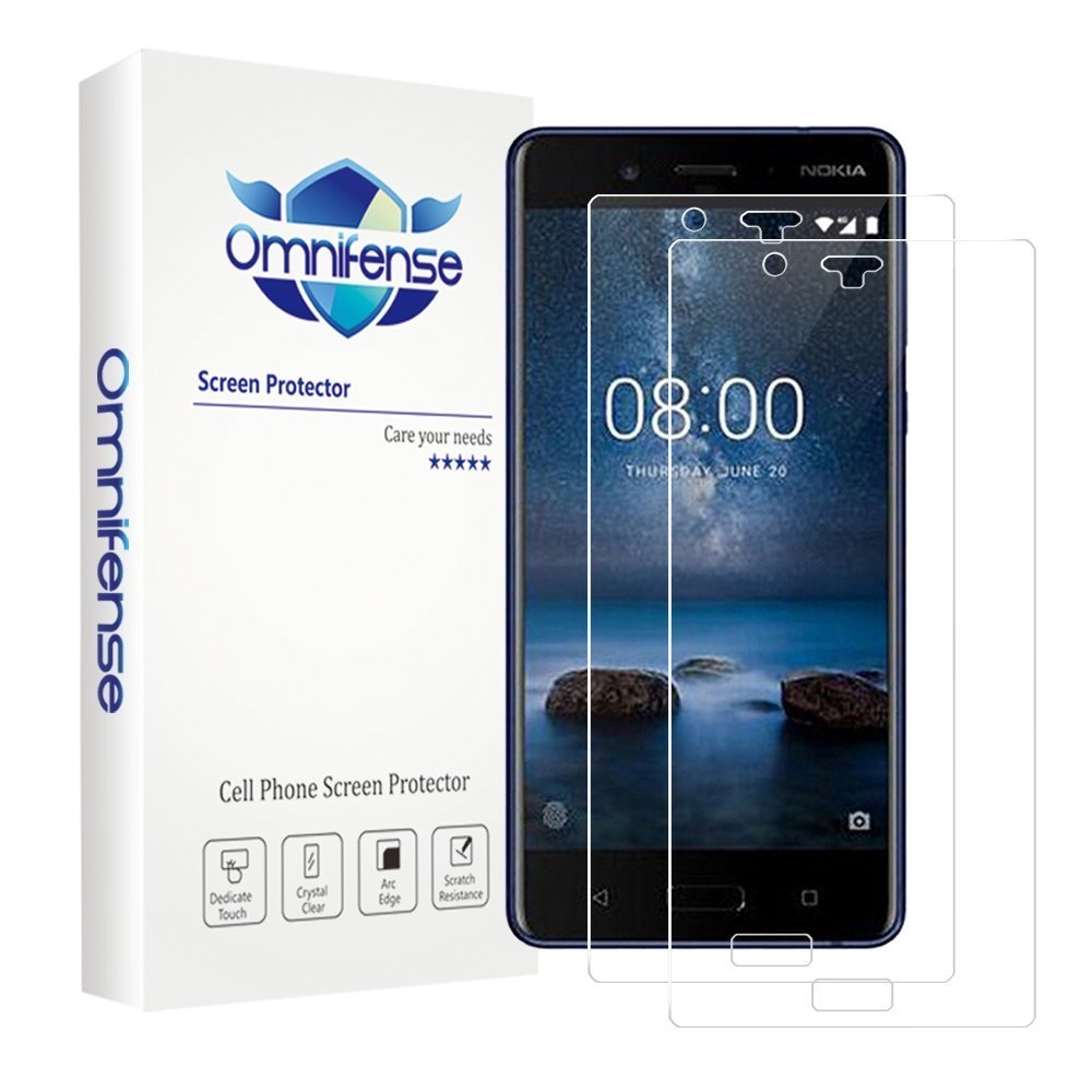 omnifense nokia 8 temperli cam ekran koruyucu 2 adet 5322