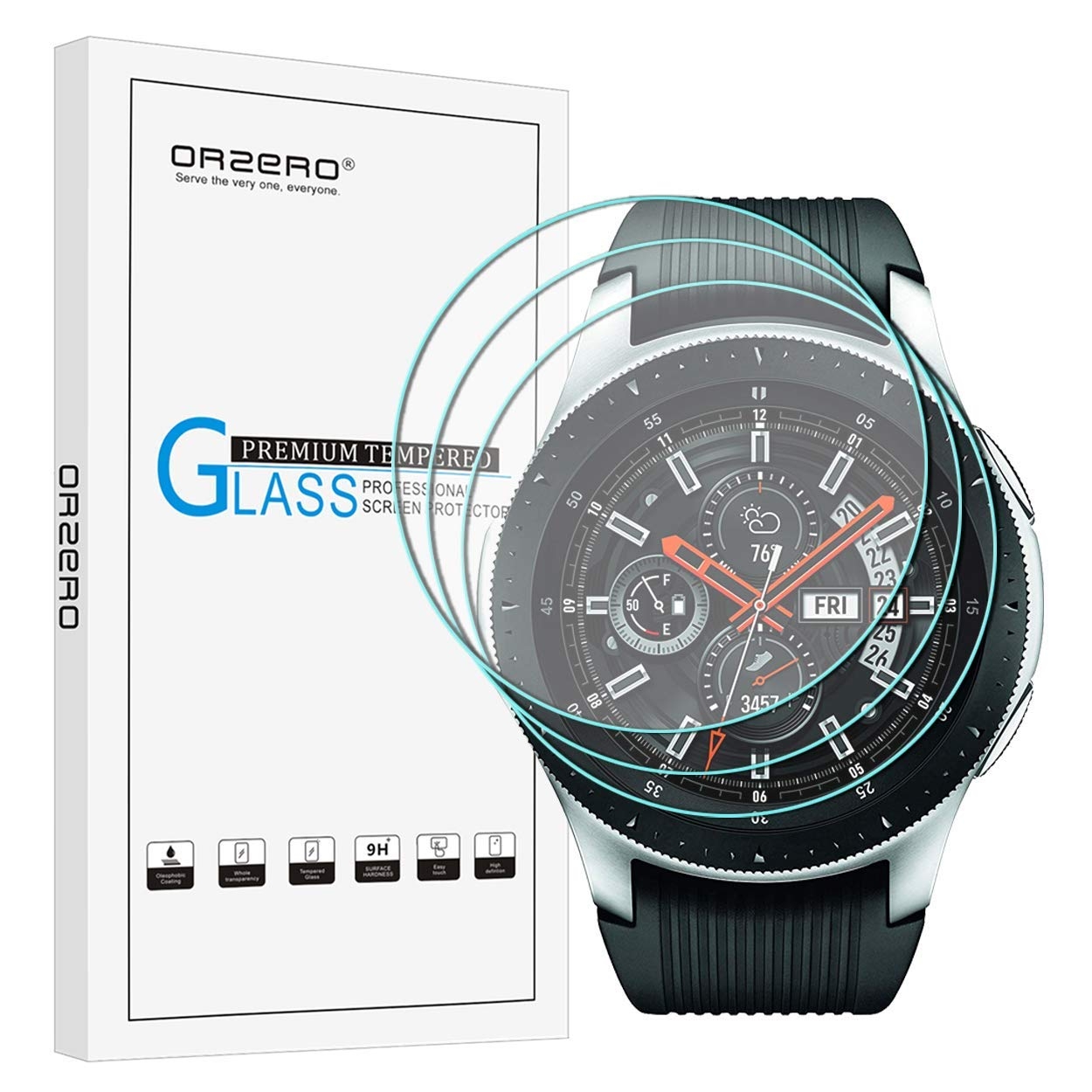 Orzero Galaxy Watch Temperli Cam Ekran Koruyucu 46mm 3 Adet 9251