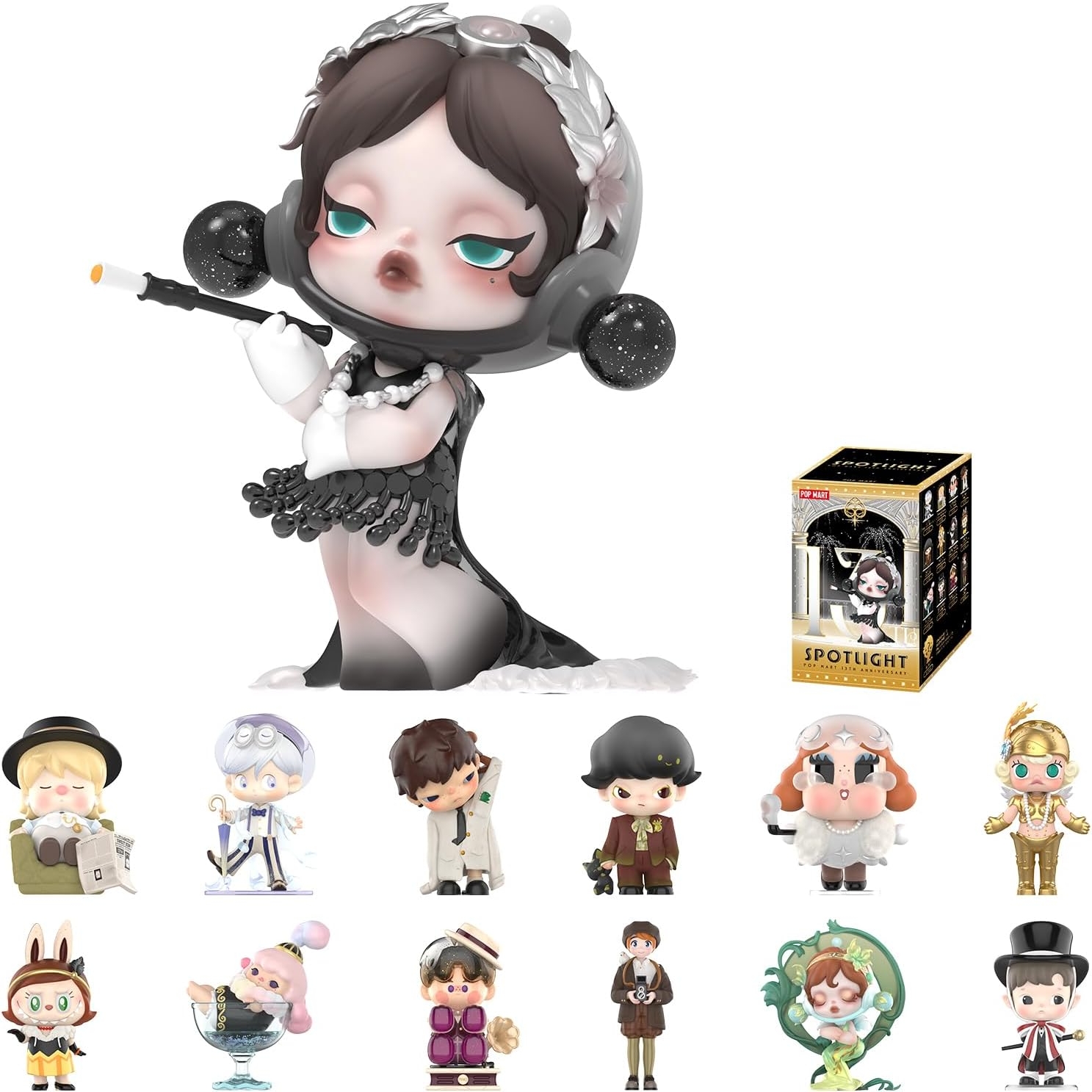 SKULLPANDA 黒 Pop Mart SKULLPANDA x Wednesday (Classic Dress Version) Plush - JP