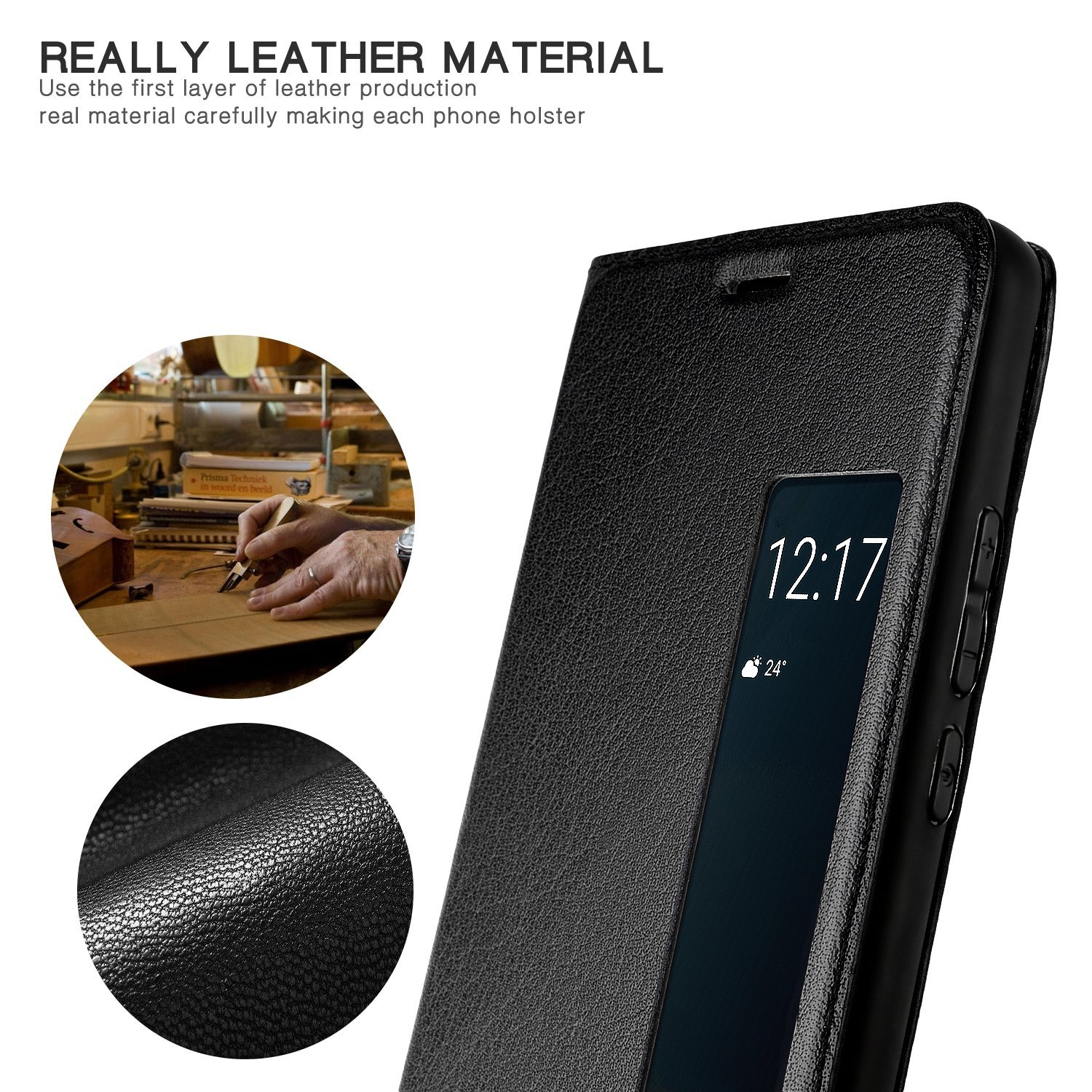 Pasonomi Huawei Mate 10 Pro Deri Stand Kilif 6251