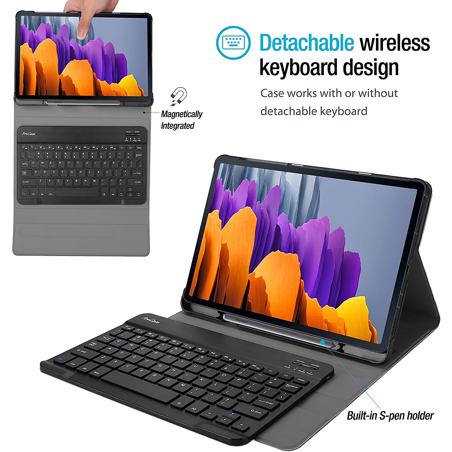 procase samsung galaxy tab s7 klavyeli