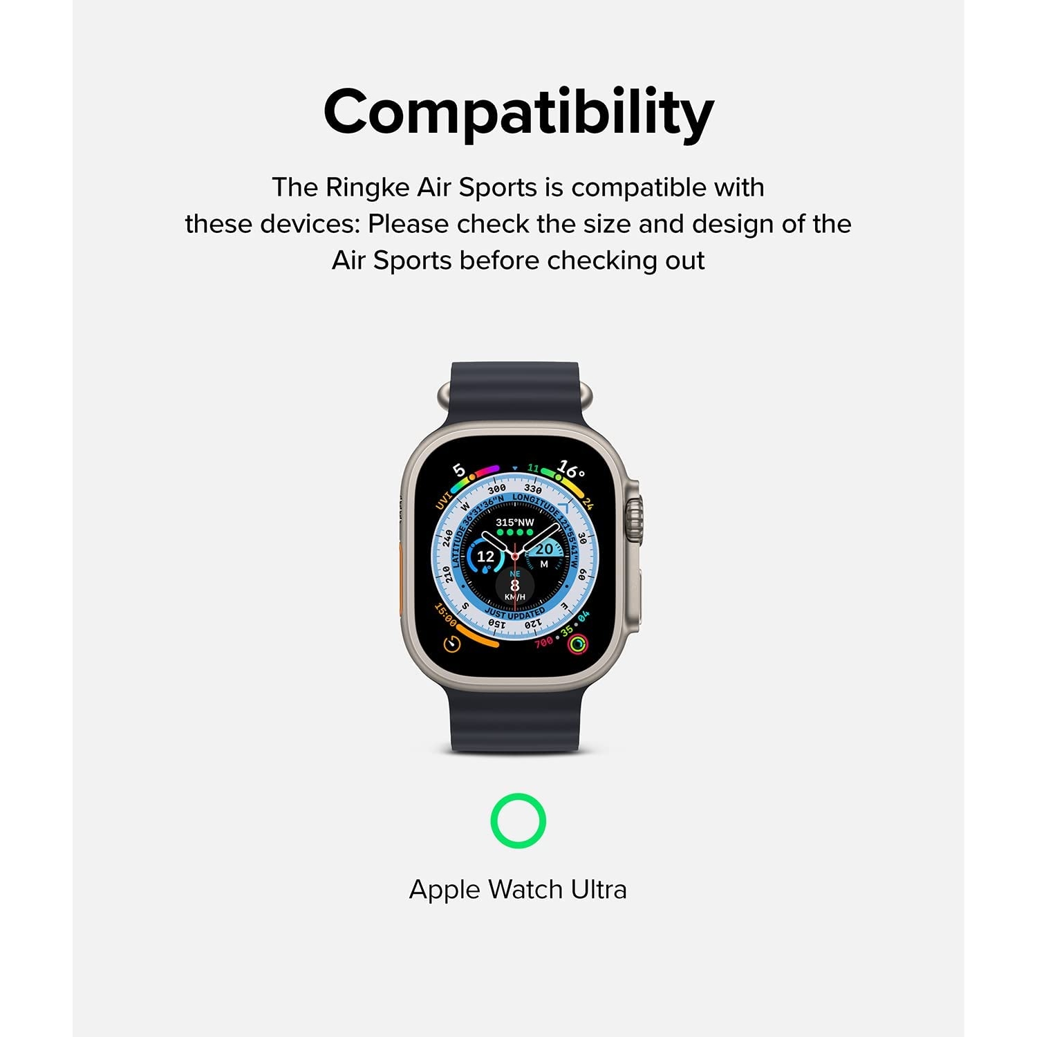 Ringke Air Sports Serisi Apple Watch Ultra Silikon Bumper Kılıf (49mm) BB9587