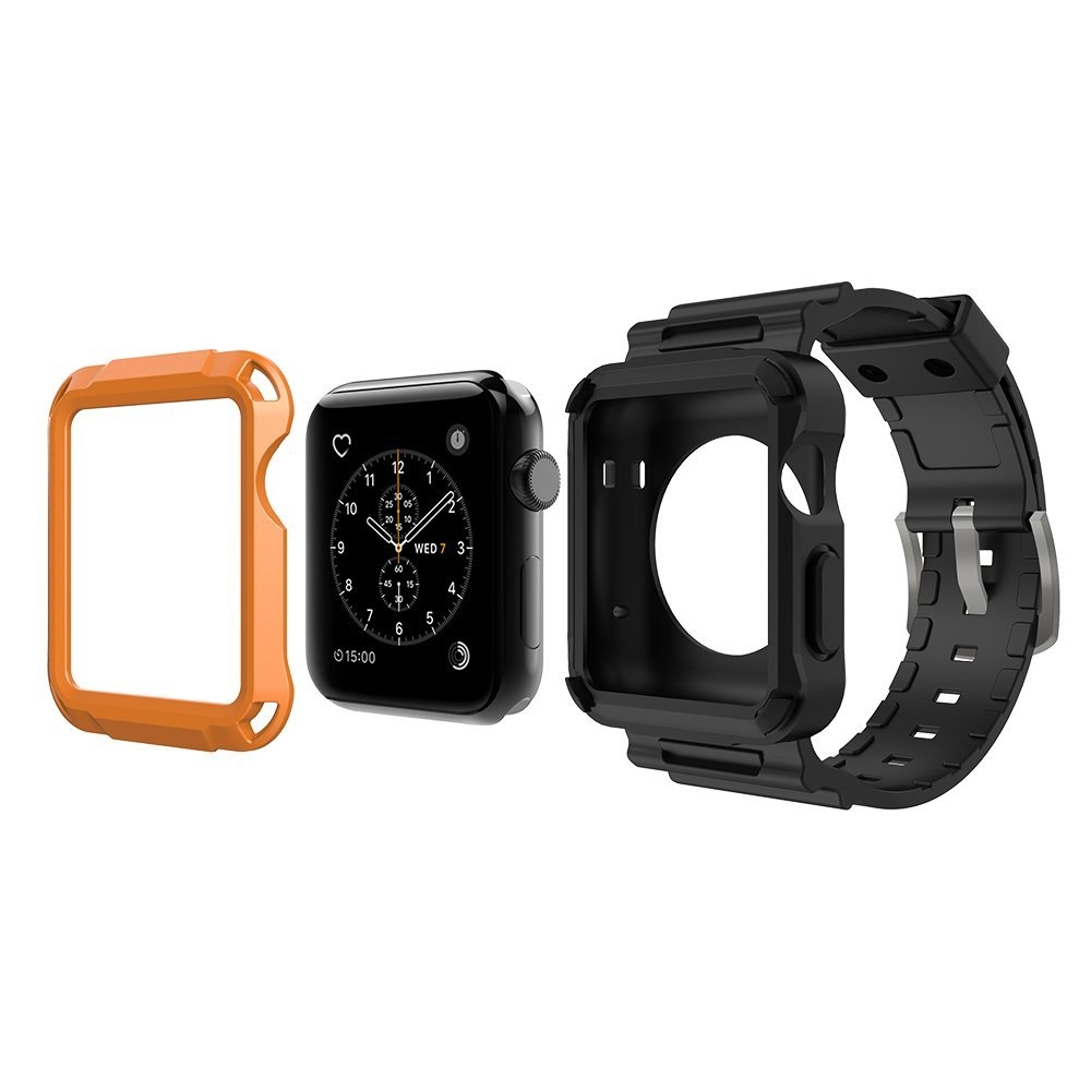 Simpeak Apple Watch Rugged Koruyucu K l fl Siyah Kay 42mm 3061