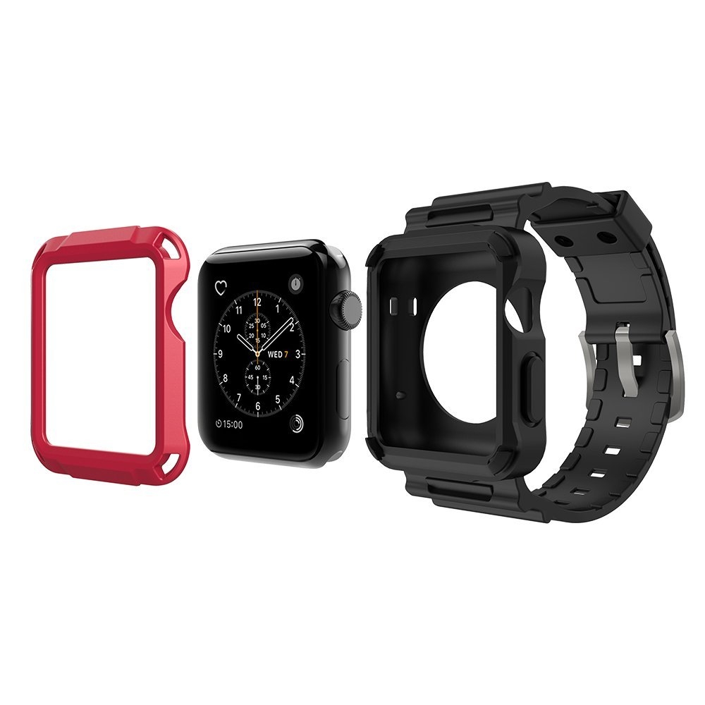 Simpeak Apple Watch Rugged Koruyucu K l fl Siyah Kay 42mm 3061