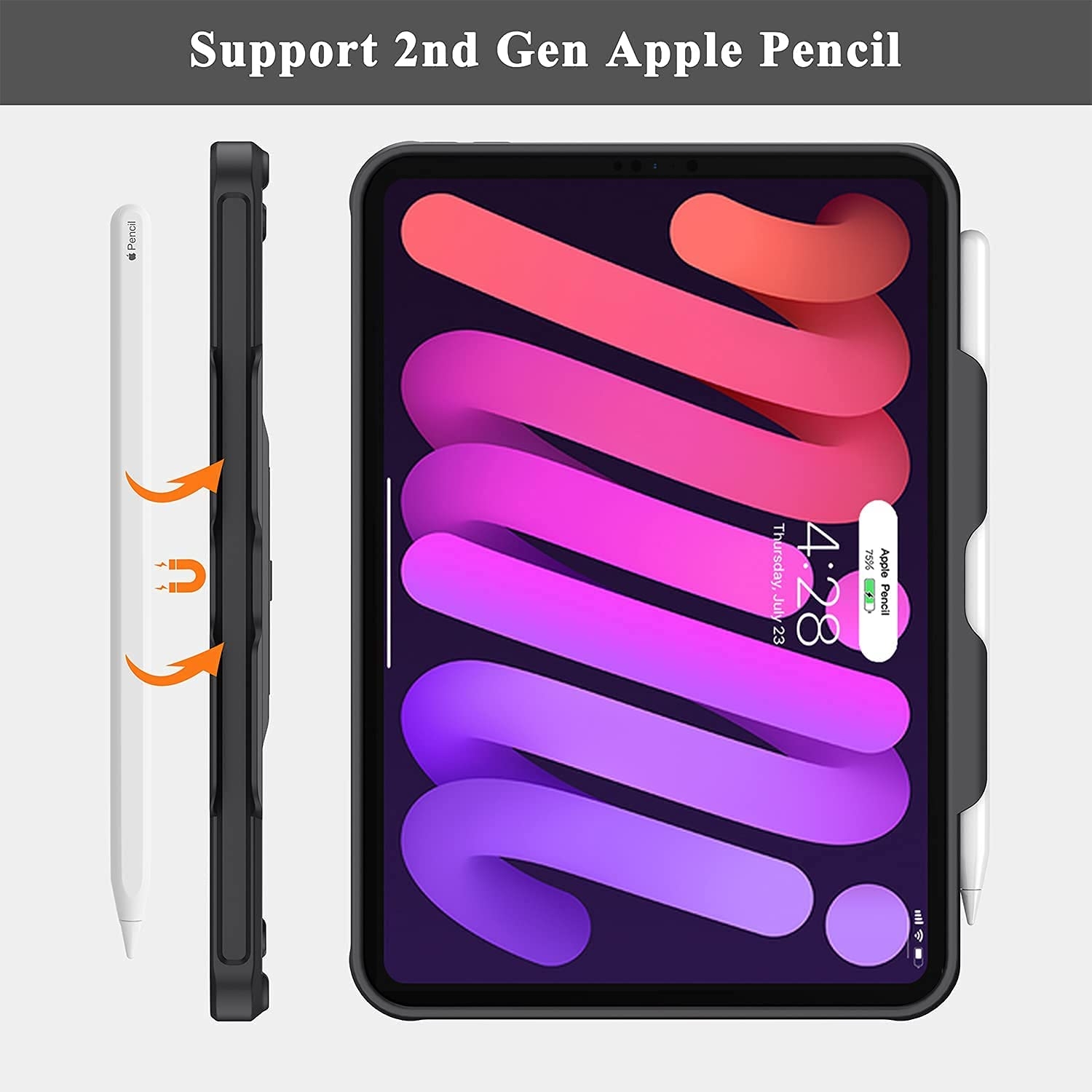 【クロック】Apple iPad mini 6+Apple Pencil Soke Standlı Apple iPad Mini 6 Kılıf (8.3 inç) 55455