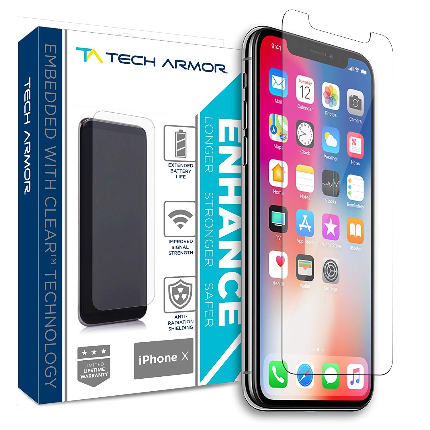 Tech Armor Iphone Xs Max Enhance Radyasyon Engelleyici Ekran Koruyucu 9102