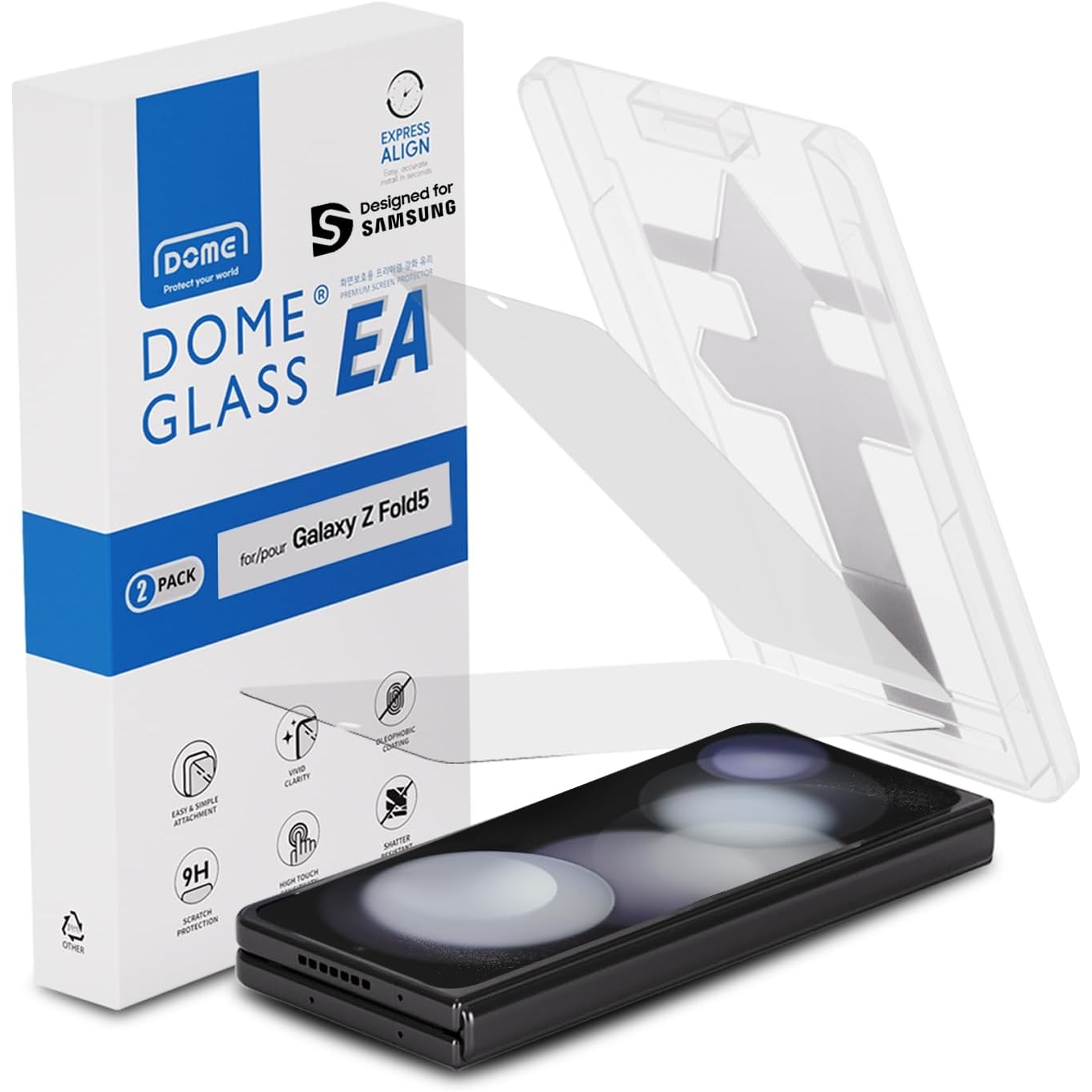 Whiestone Dome Glass EZ Galaxy Z Fold 5 Temperli Cam Ekran Koruyucu(2 Paket)