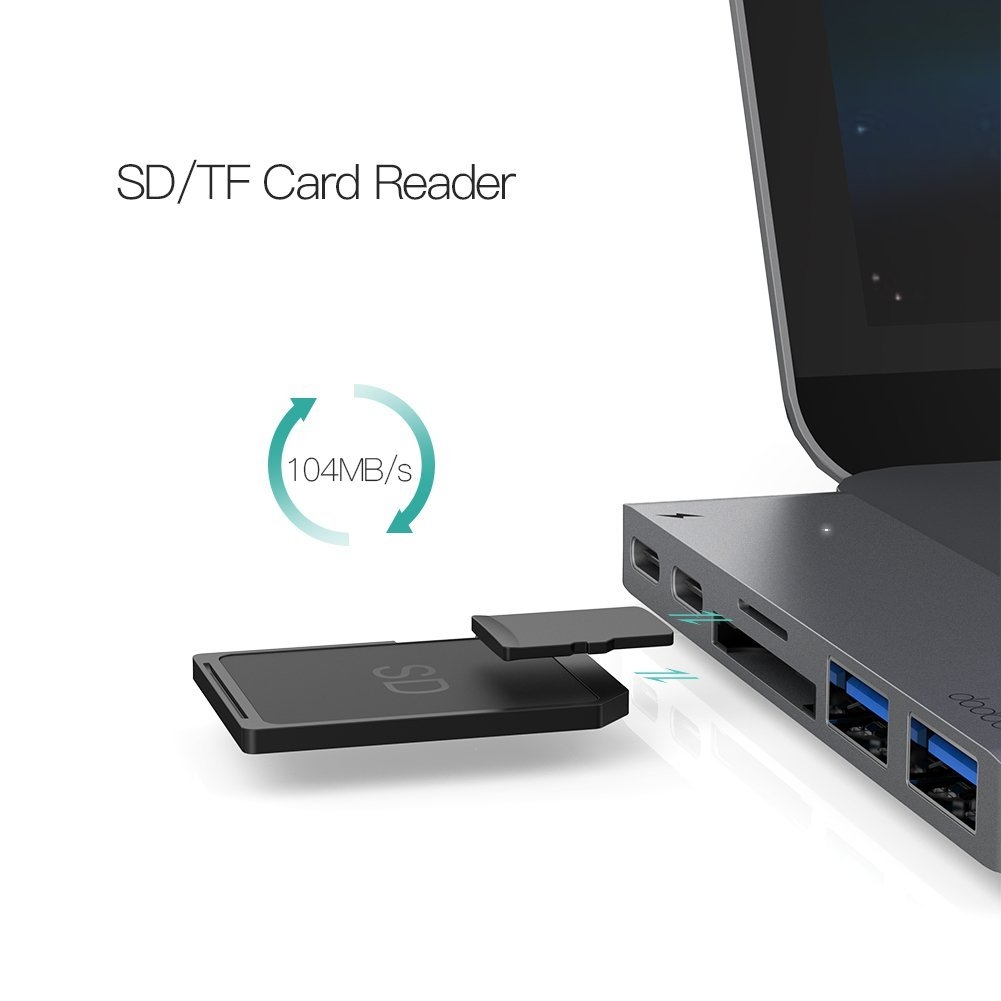 Dodocool Usb C Hub Thunderbolt 3 Type C Baglantisi Sd Tf Kart Okuyucu 4938