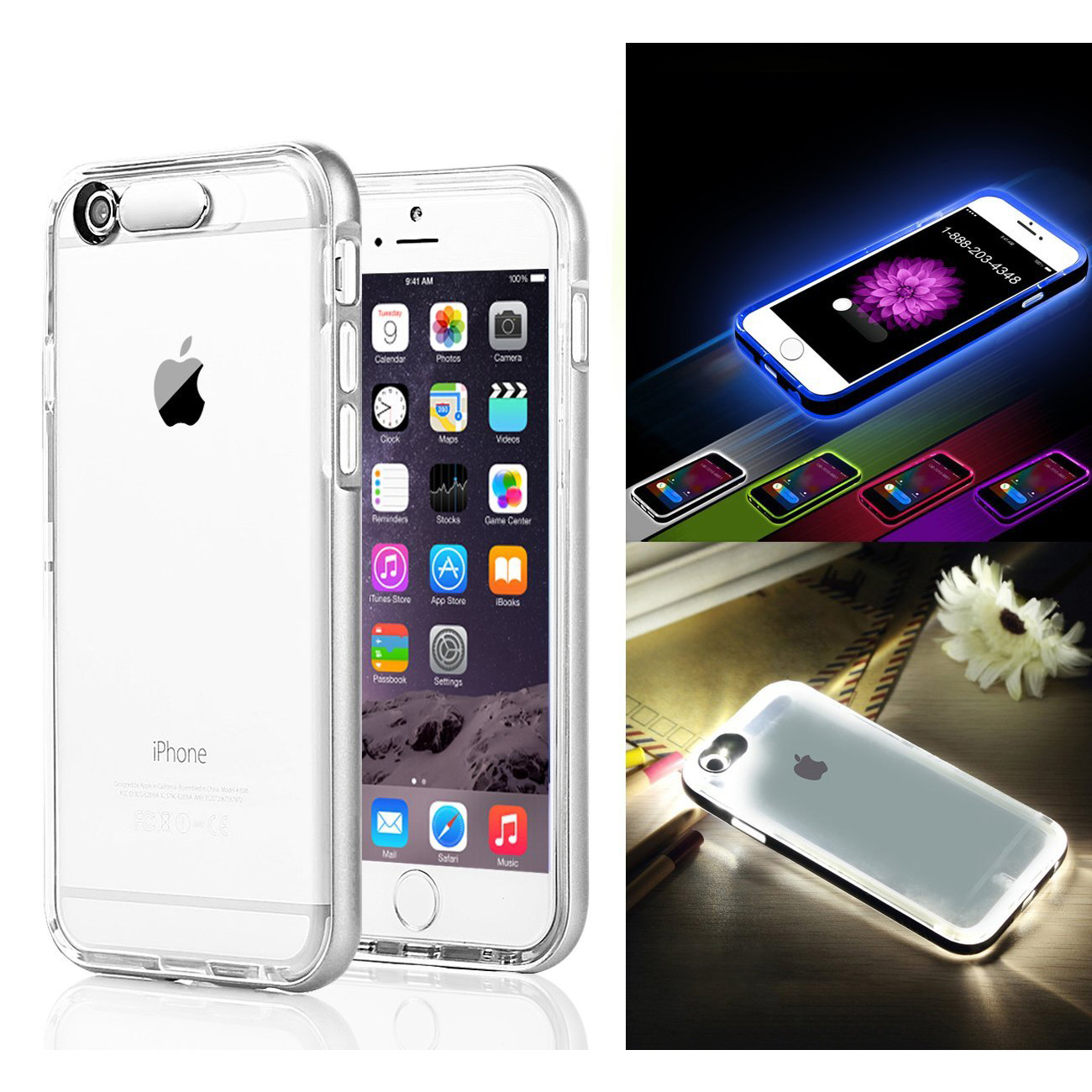 ec technology iphone 6 plus ultra slim led flash isikli kilif 1054